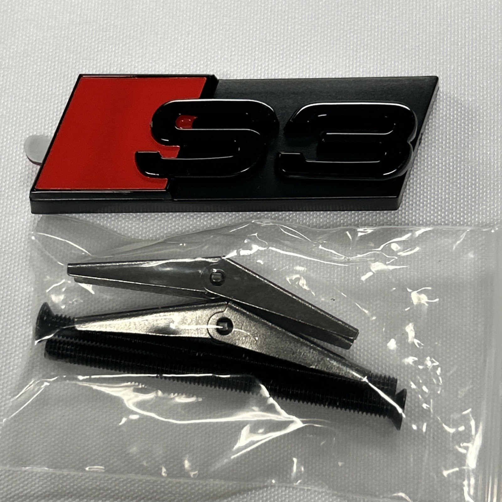 AUDI S3 Red/ Black Screw In Rear Emblem Logo