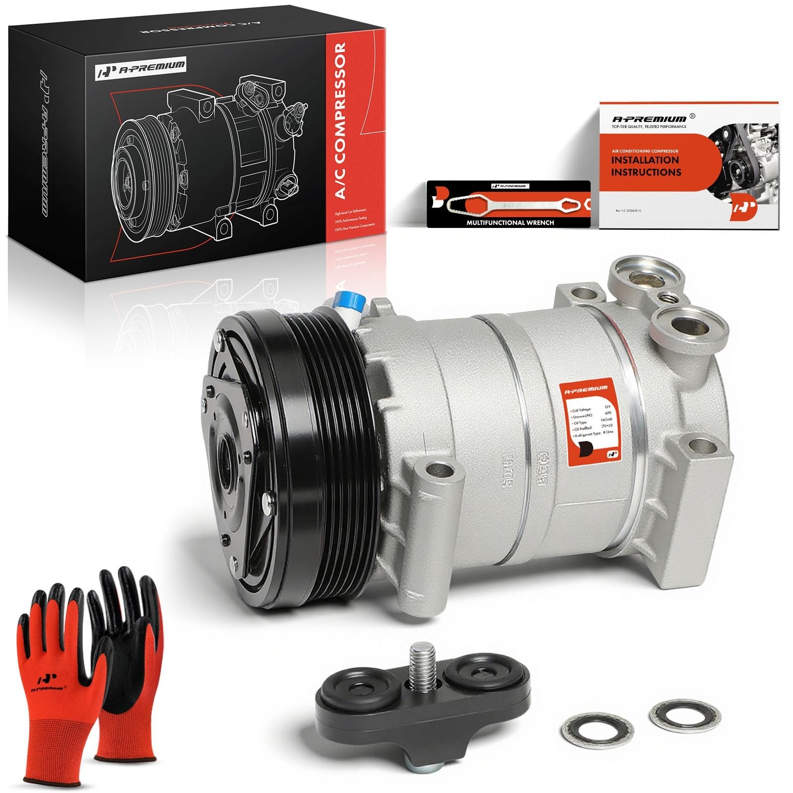 A-Premium Air Conditioner AC Compressor with Clutch Compatible with Chevrolet Si