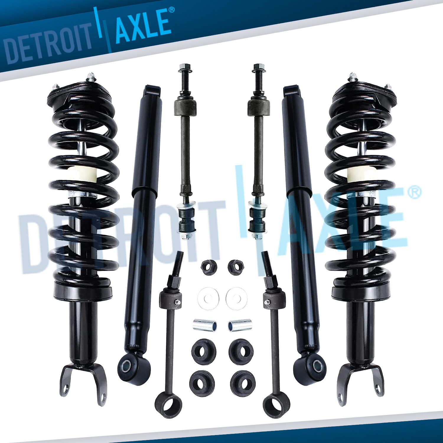 4WD 5 Lug Front & Rear Struts + Shock Absorber Sway Bar for 06-07 Dodge Ram 1500
