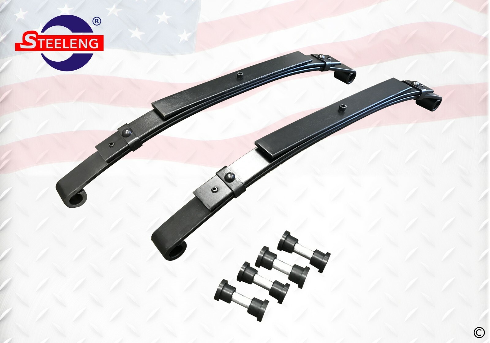 Heavy Duty Rear Leaf Springs for Club Car DS Golf Cart 1982+  (3 Leafs/Set of 2)