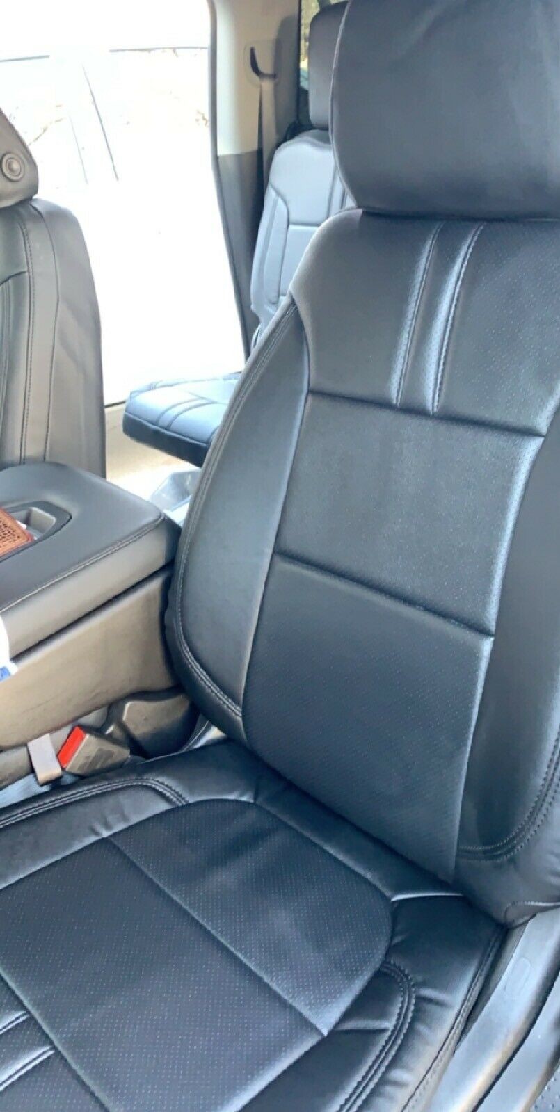 Clazzio Genuine Leather Black Seat Covers for 2019-2027 GMC Sierra Crew Cab