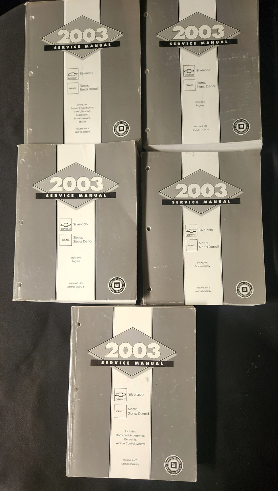 2003 Chevy Silverado/GMC Sierra/Sierra Denali 5 Volume Factory Service Manuals
