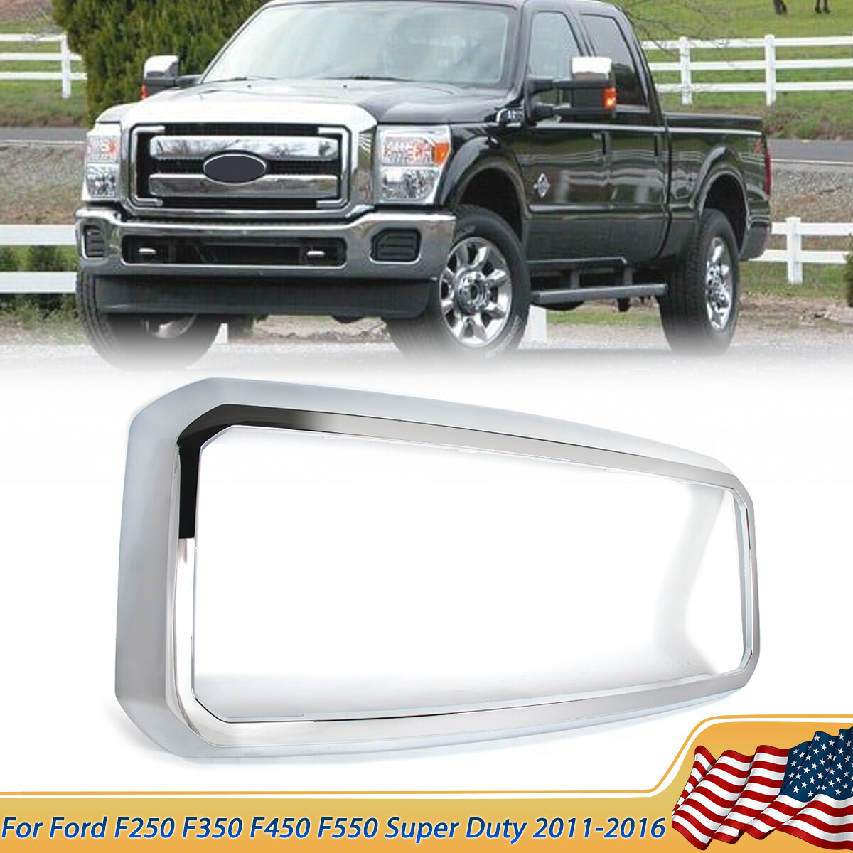 Chrome Grille Frame Surround Shell For 2011-2016 Ford F250 F350 Super Duty