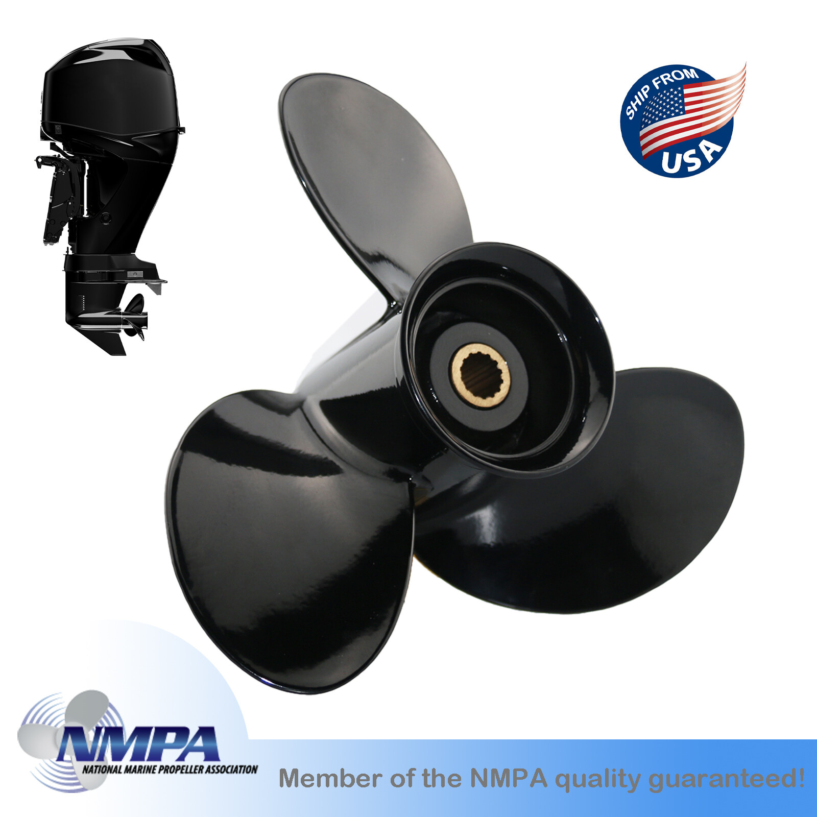 Propeller 9.25x10 for Mercury Tohatsu Nissan Outboard 9.9-20 HP 14 Spline Tooth Propeller 9.25x10 for Mercury Tohatsu Nissan Outboard 9.9-20 HP 14 Spline Tooth