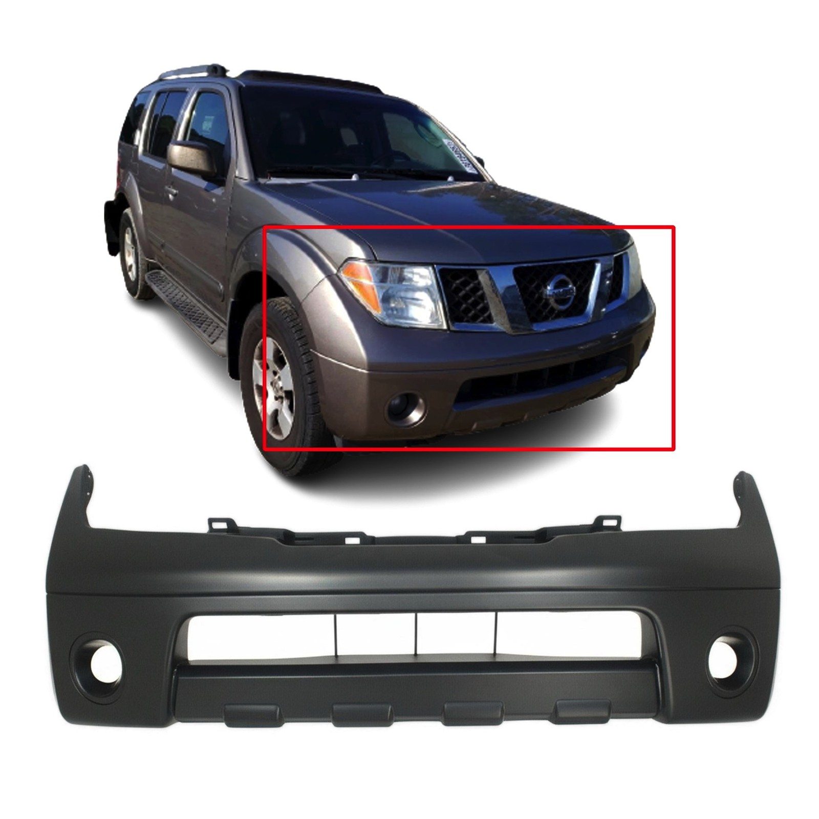 Bumper Cover For 2005-2007 Nissan Pathfinder NI1000238 Front Primed