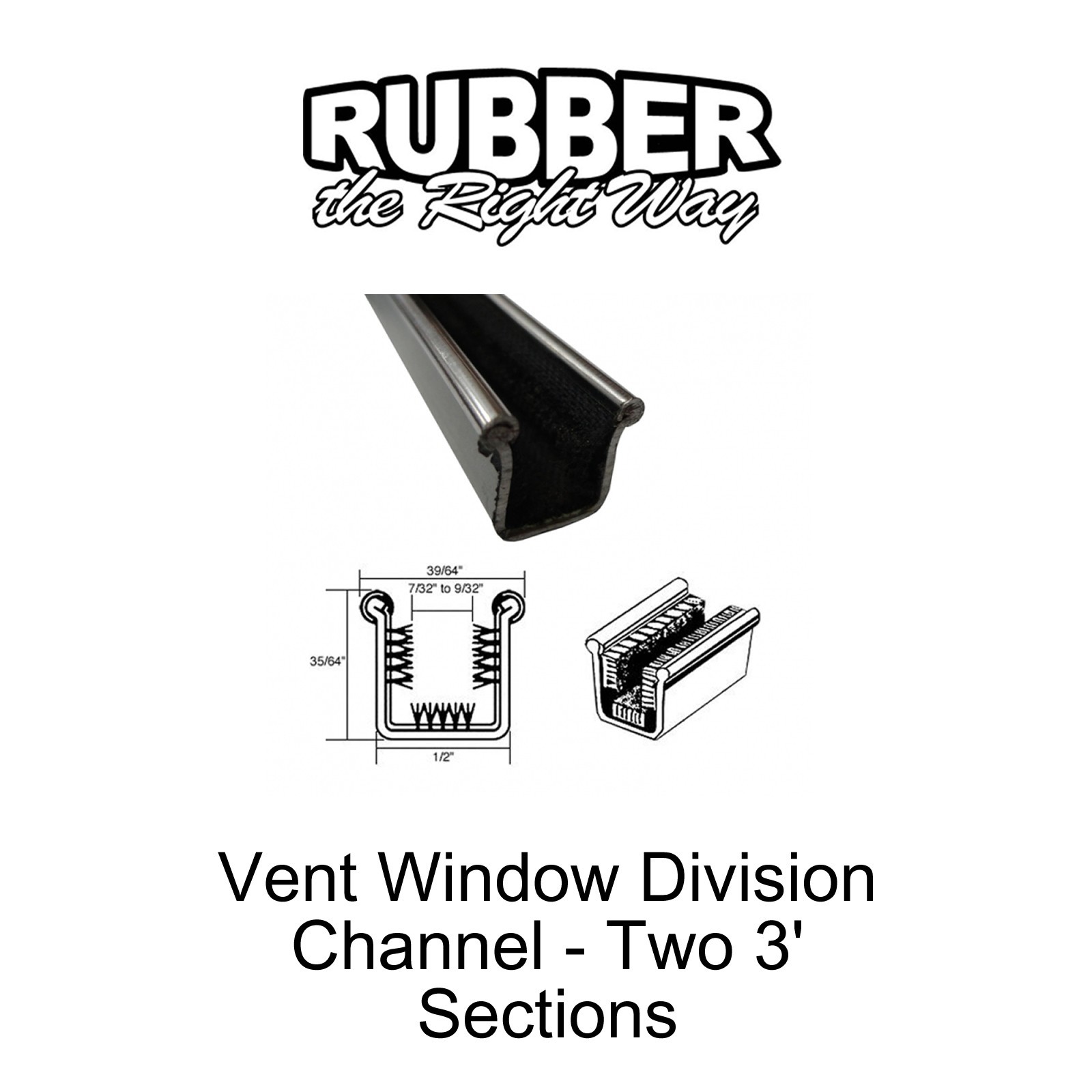 1950 - 1960's Lincoln Vent Window Division Channels - Pair
