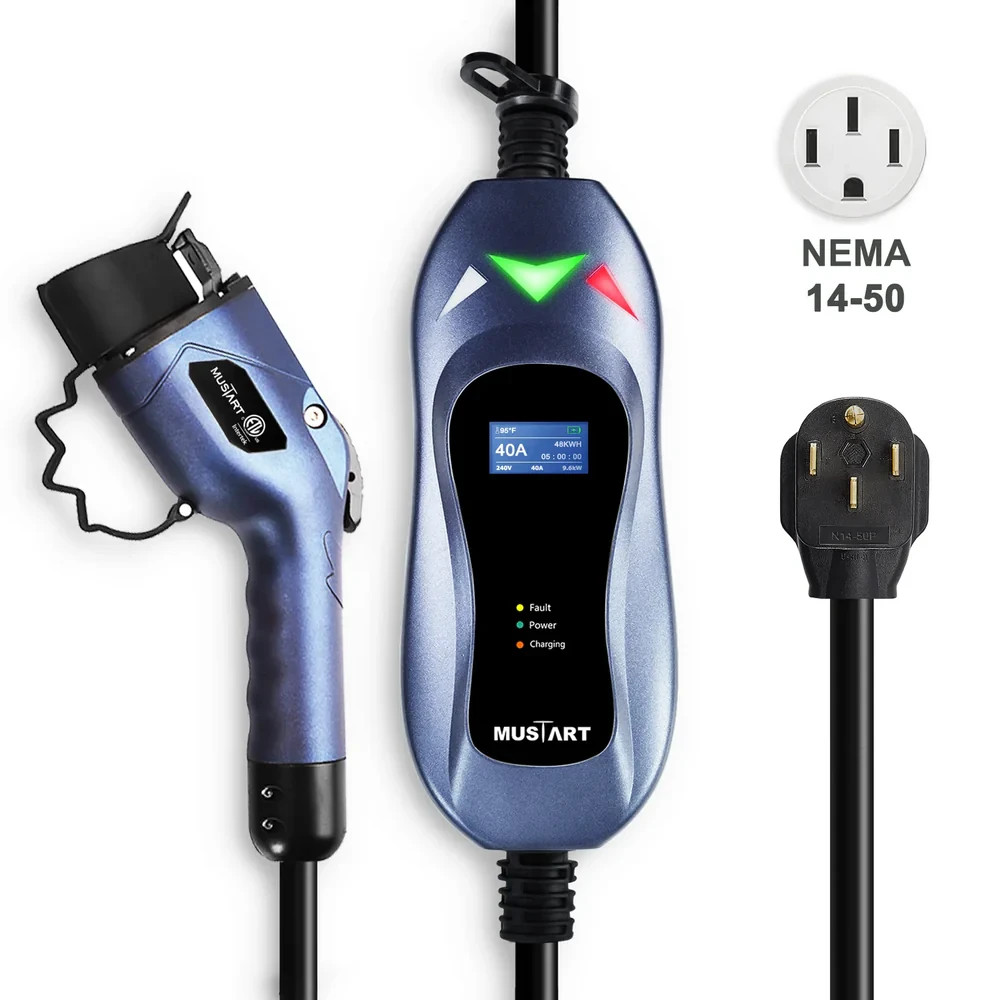 mustart level 2 ev charger must start power cord mt-ev40-ct  40A 100-240V IP67