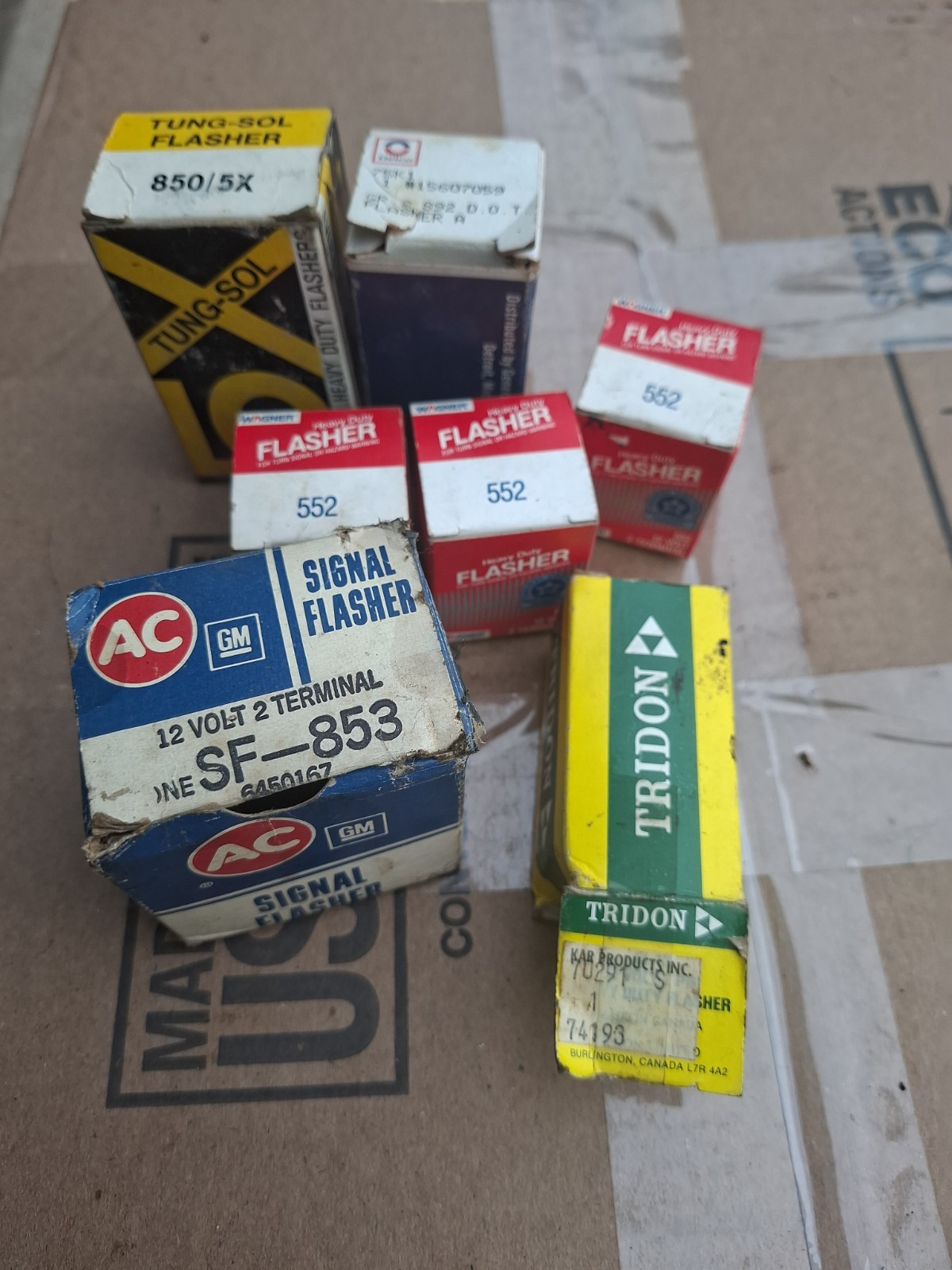 Vintage NOS Automotive Flasher Lot AC Delco SF-853 Tung-Sol 850/5X Wagner 552...