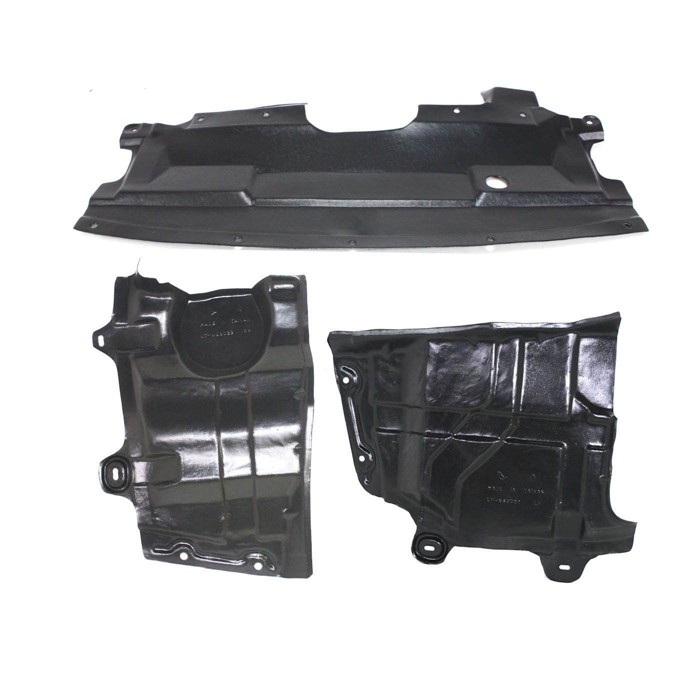 Set of 3 Engine Splash Shields Front Driver & Passenger Side Left Right