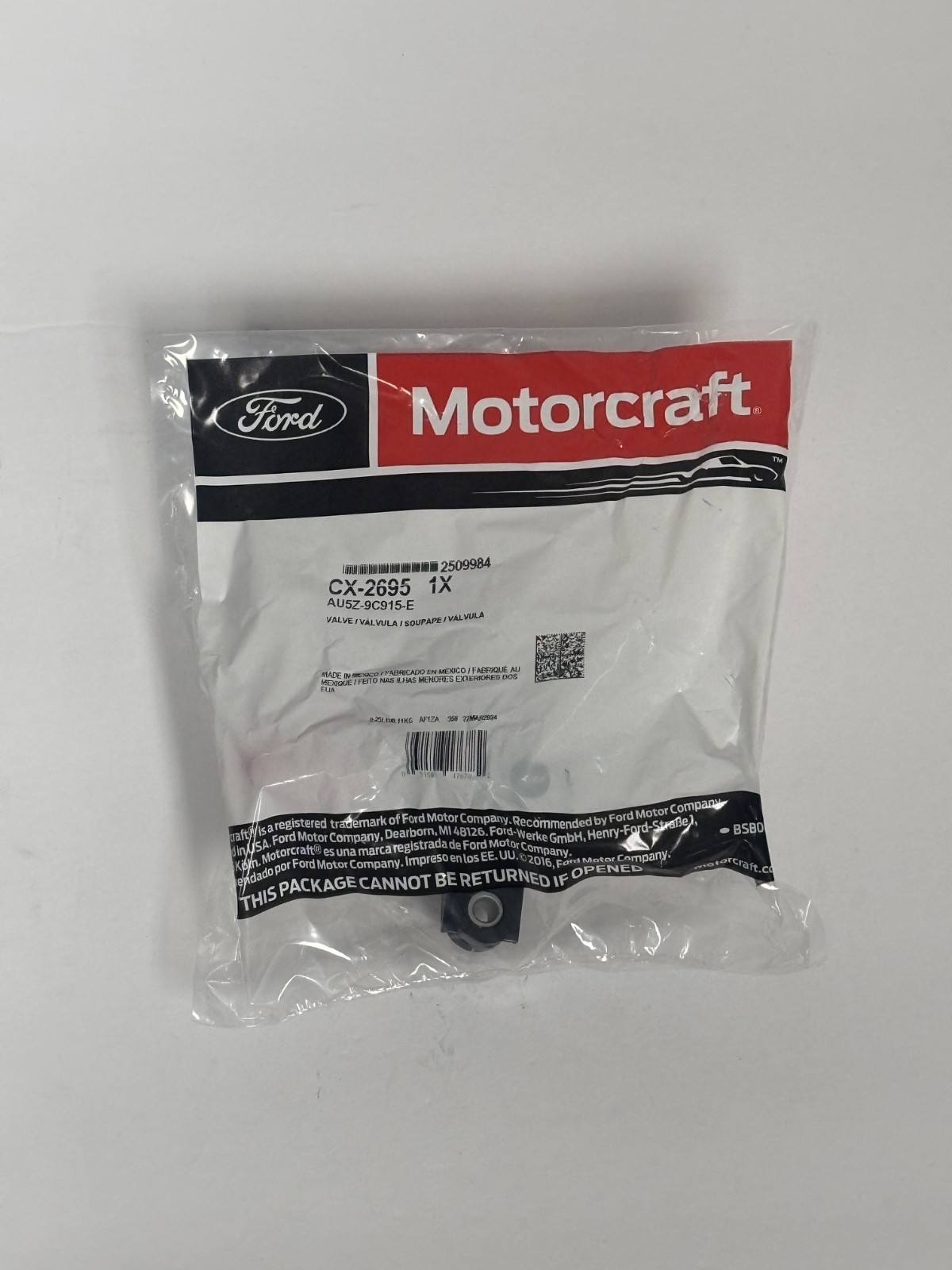 Genuine OEM Motorcraft Vapor Canister Purge Solenoid - (CX-2695) 