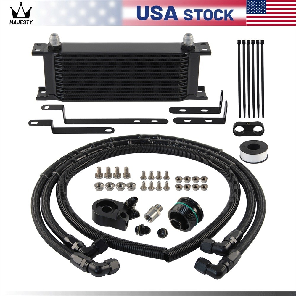 AN8 14 Row Oil Cooler Kit All Models For VW VAG EA888 Golf MK7 2.0T Gen3 Engine