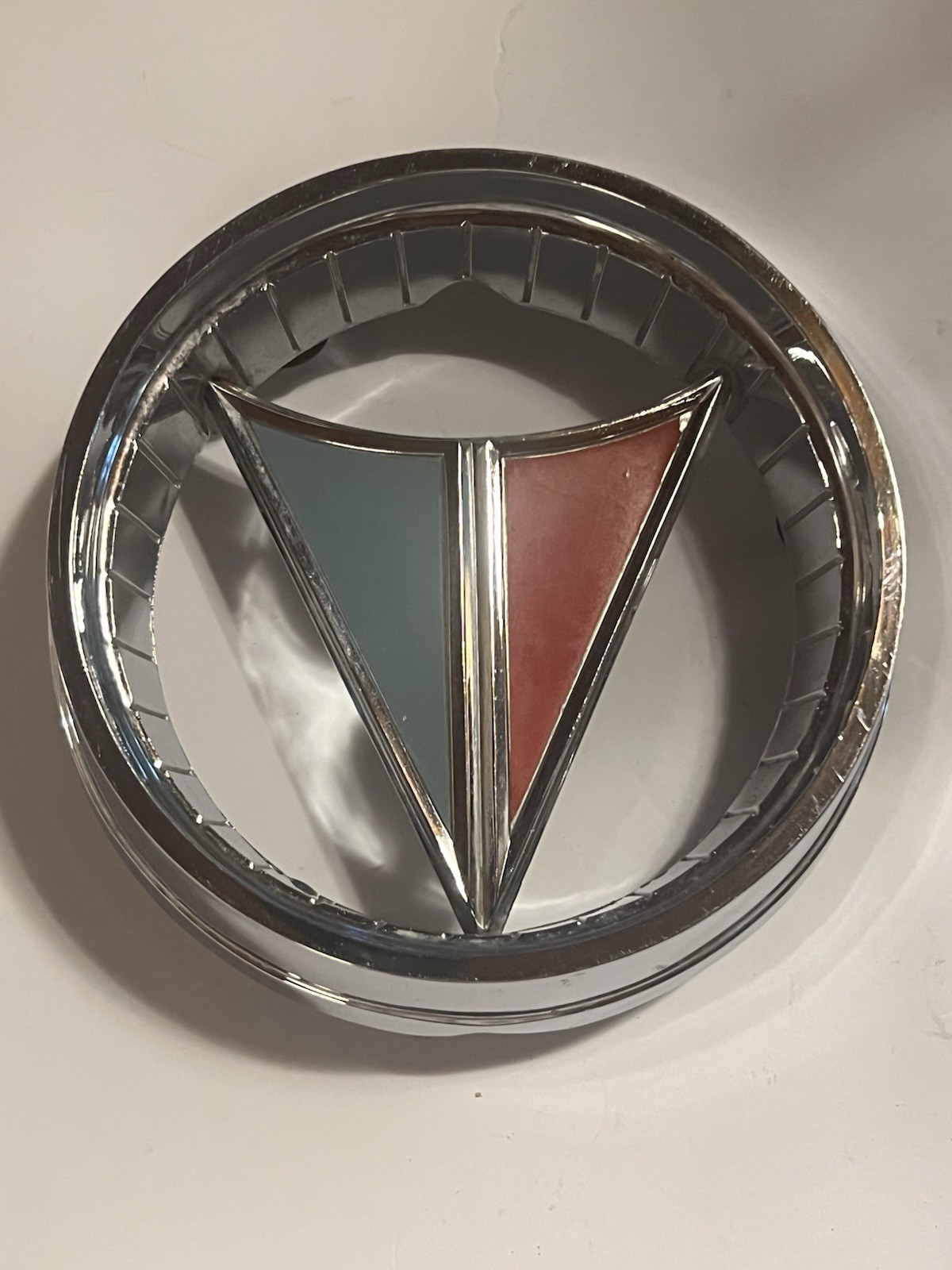 Vintage Plymouth Valiant Grille Emblem Ornament OEM Mopar 2276587 Red Blue V