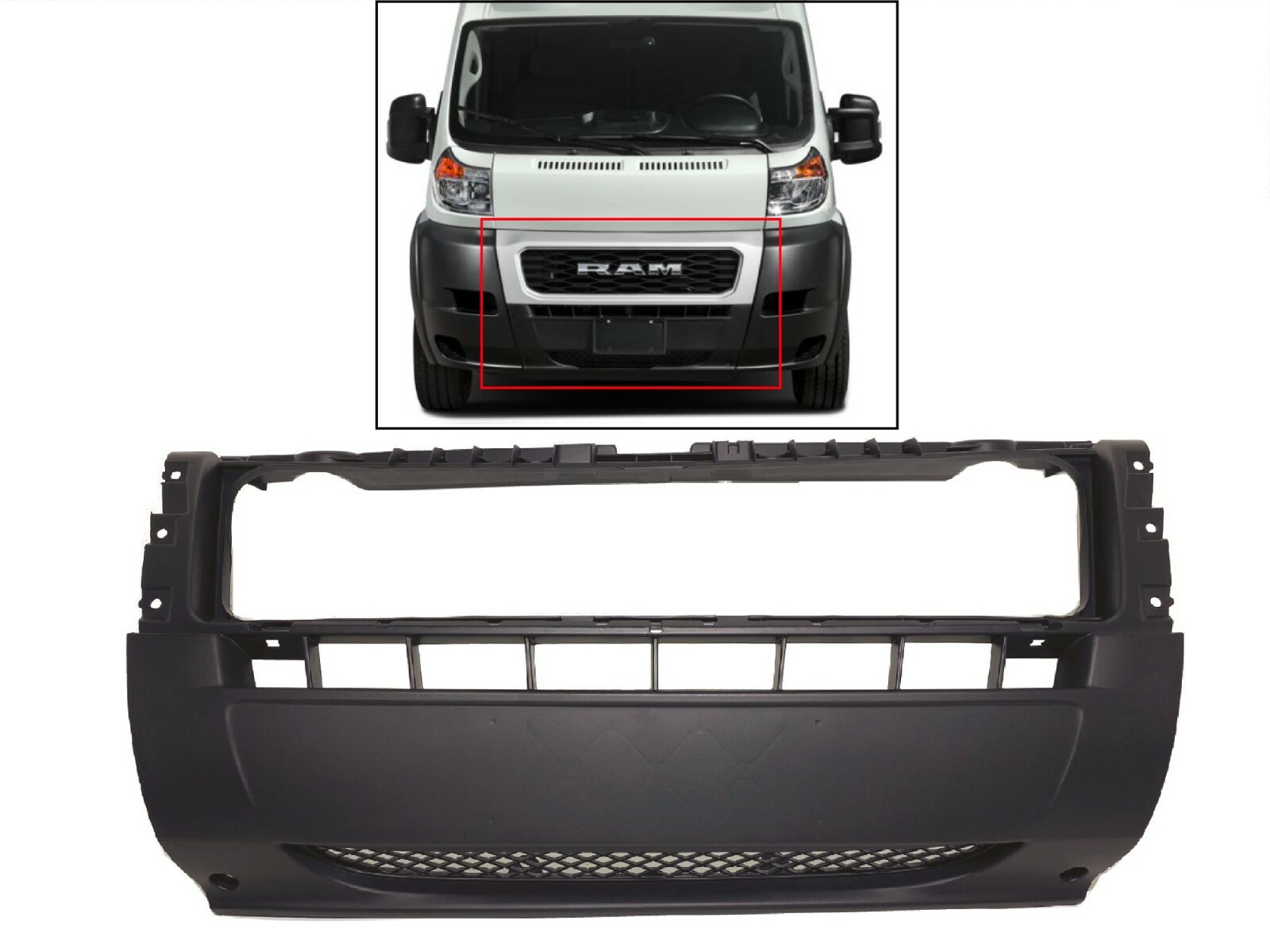 Fits 2019 2021 Ram Promaster Front Bumper Center Cover 1500-3500 Local Pickup