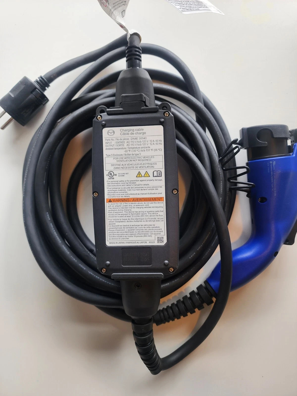 Mazda EV Charger OEM - CX-90 CX90 Plug-In Hybrid Cable Cord - Part #: DN4E 30540 Mazda EV Charger OEM - CX-90 CX90 Plug-In Hybrid Cable Cord - Part #: DN4E 30540