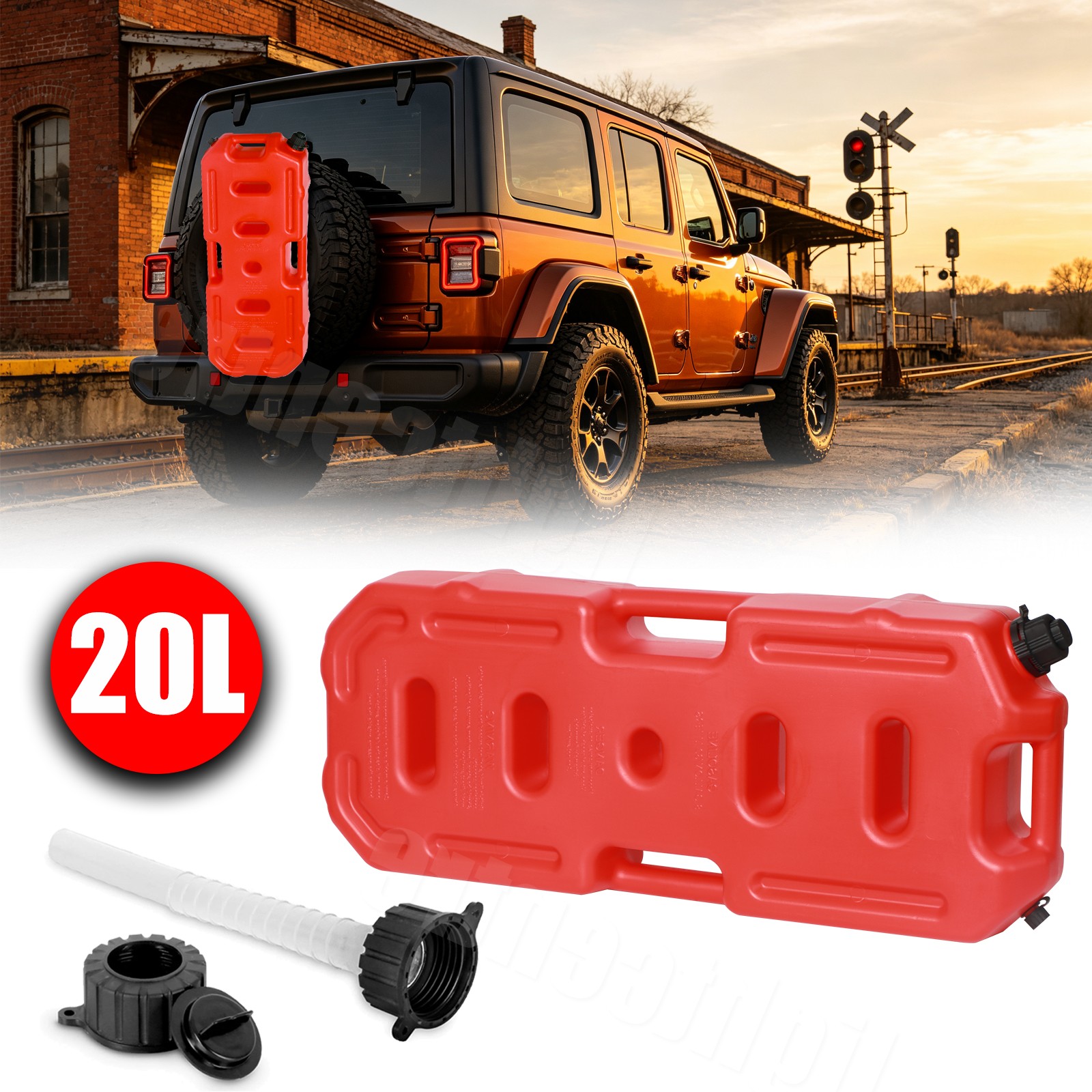 20L 5Gallon Fuel Can Gas Oil Tank Emergency Backup Container for Jeep Off Road 20L 5Gallon Fuel Can Gas Oil Tank Emergency Backup Container for Jeep Off Road