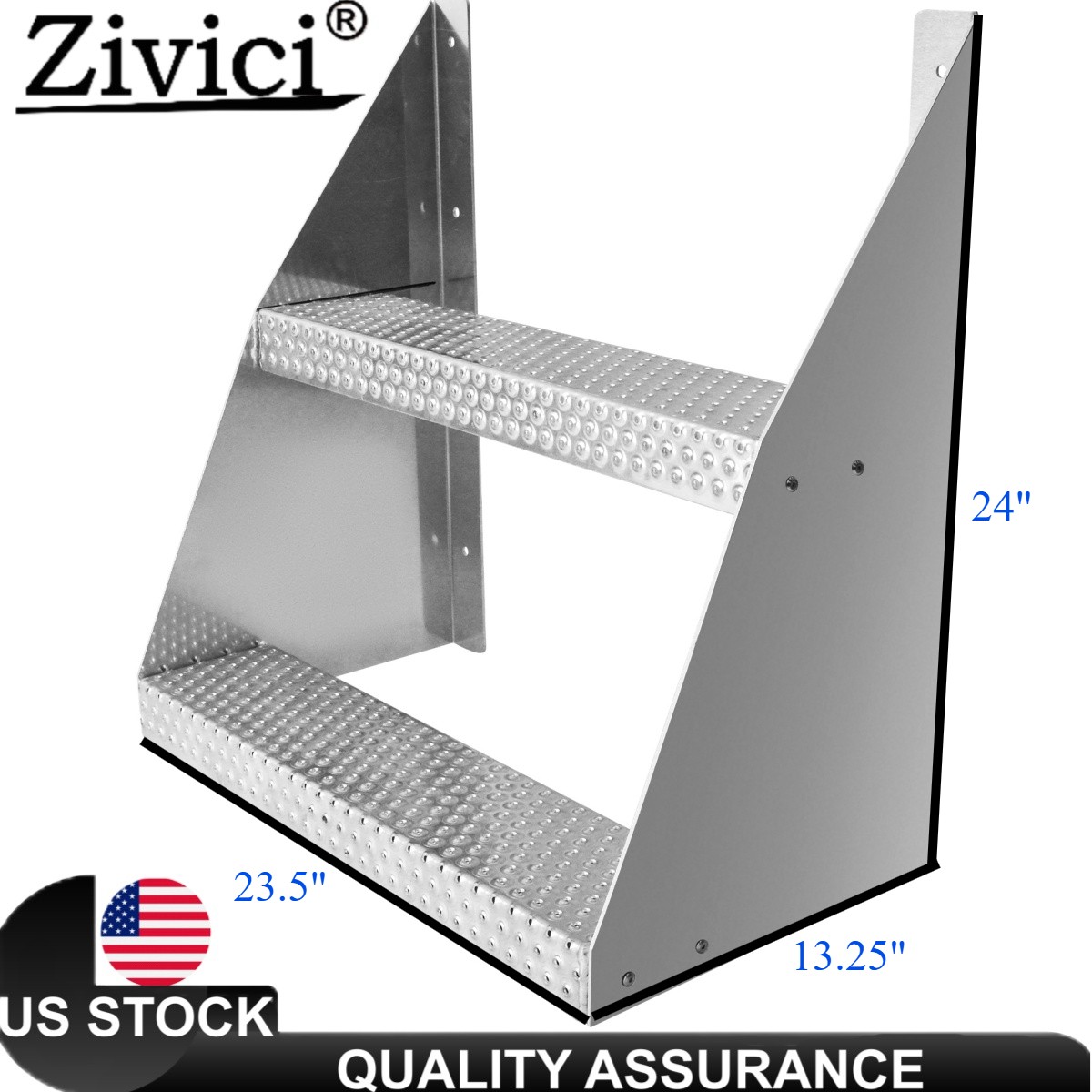 23.5 X 24 inch Wide Semi Truck Commercial Aluminum Truck Frame Step 23.5 X 24 inch Wide Semi Truck Commercial Aluminum Truck Frame Step