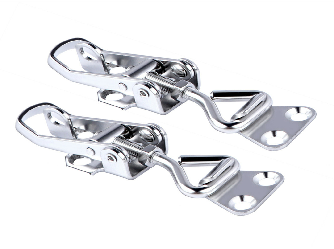2X Stainless Steel Toggle Latch Clamp Adjustable Self-locking Buckle Latch Clamp