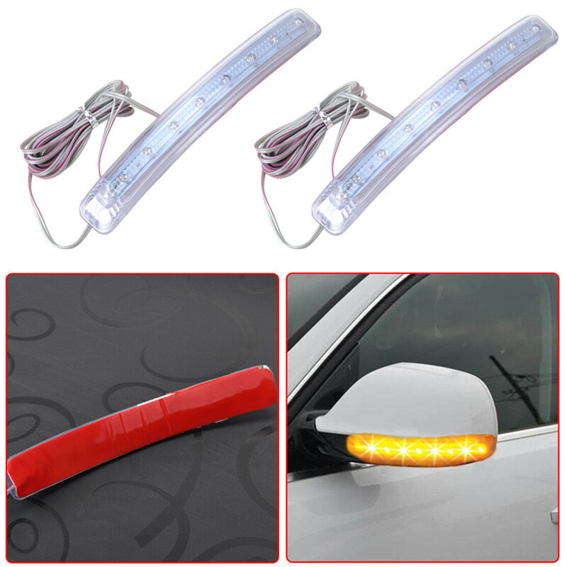 2x Yellow Car Side Mirror LED Amber Indicator Lamp Soft Turn Signal Light Strips 2x Yellow Car Side Mirror LED Amber Indicator Lamp Soft Turn Signal Light Strips