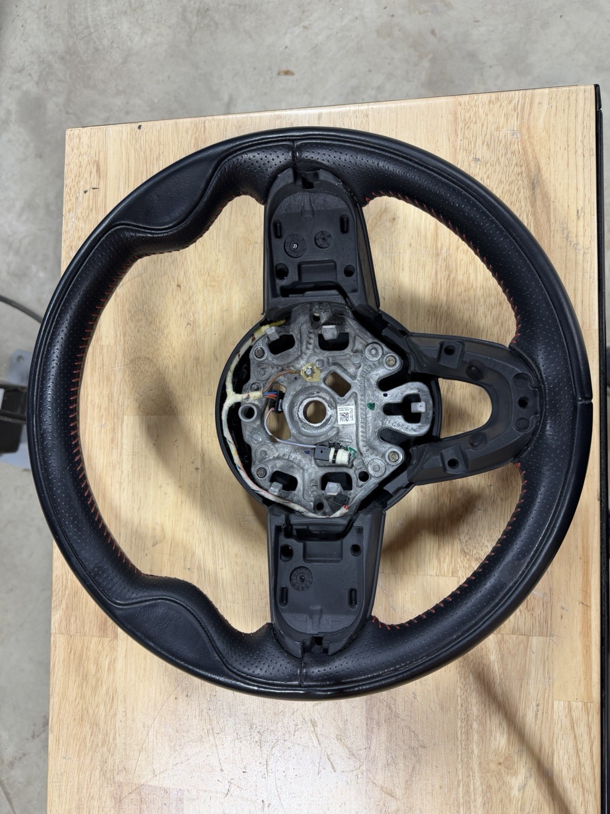 16-21 MINI COOPER JOHN COOPER WORKS STEERING WHEEL BLACK LEATHER - Worn