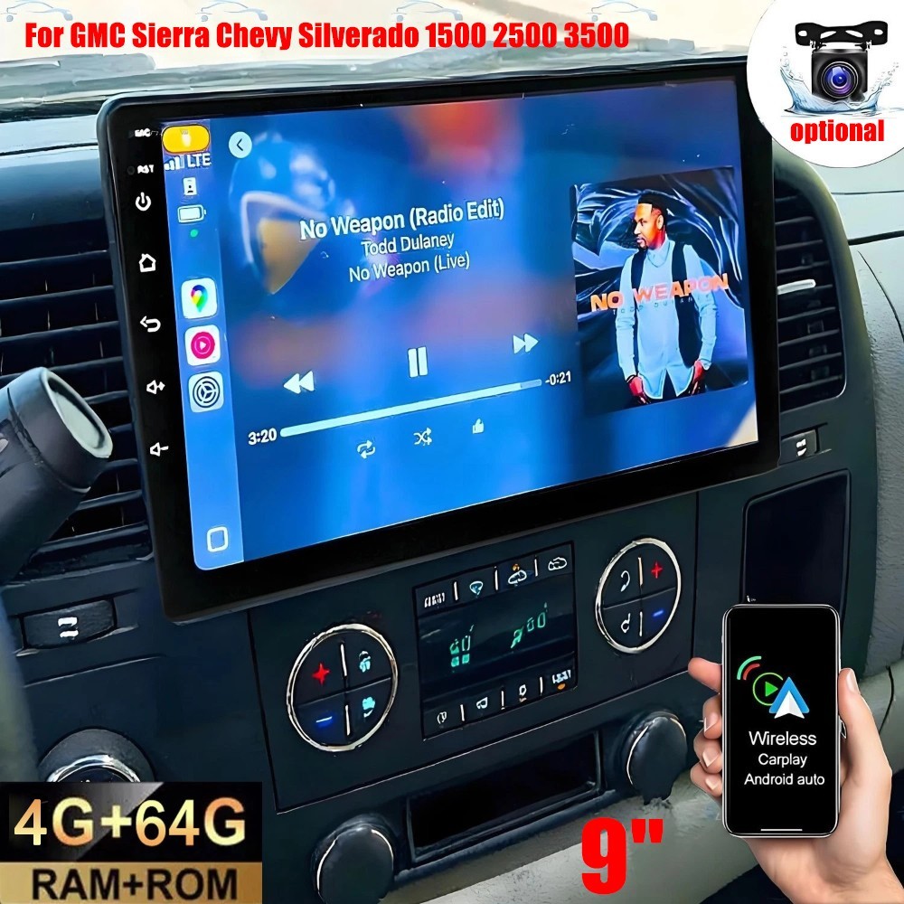For 2007-2013 GMC Sierra Chevy Silverado Car Radio Stereo Carplay Android 15 GPS