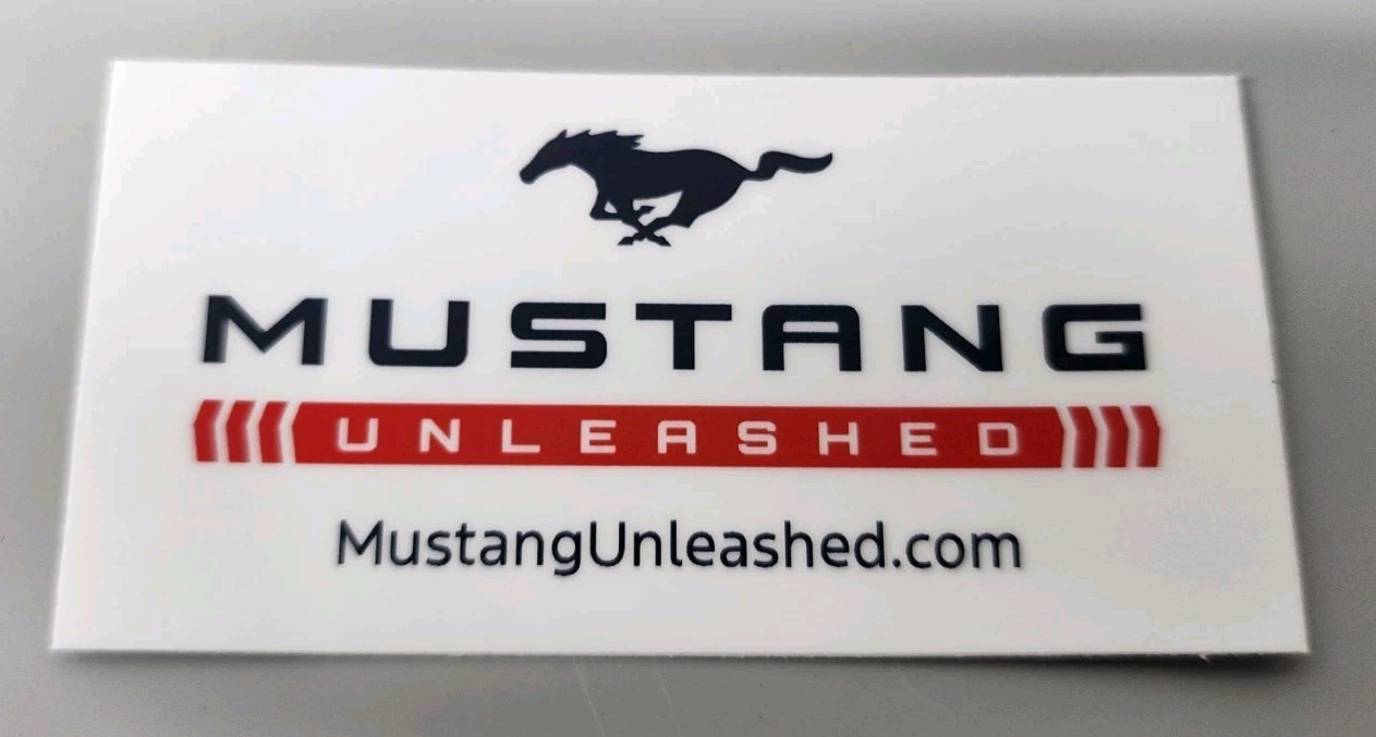 2025 White Ford Mustang Unleashed Event Decal Window Stickers 2025 White Ford Mustang Unleashed Event Decal Window Stickers