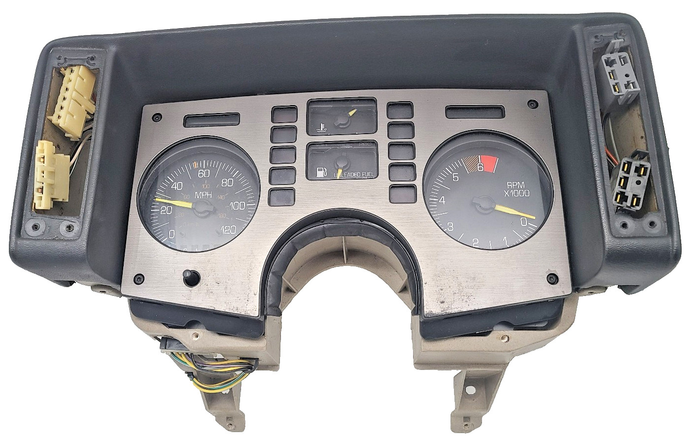 1984-1988 Pontiac Fiero Instrument Cluster w Dash Trim + Wiring 25077762 OEM *