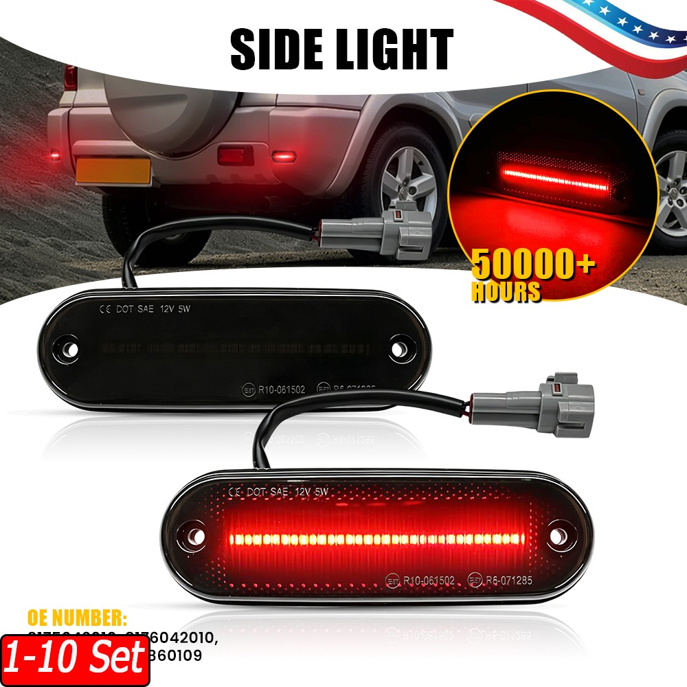 1-10x Solid Red Rear LED Side Marker Lights for 96 97-2000 Toyota RAV4 81760410