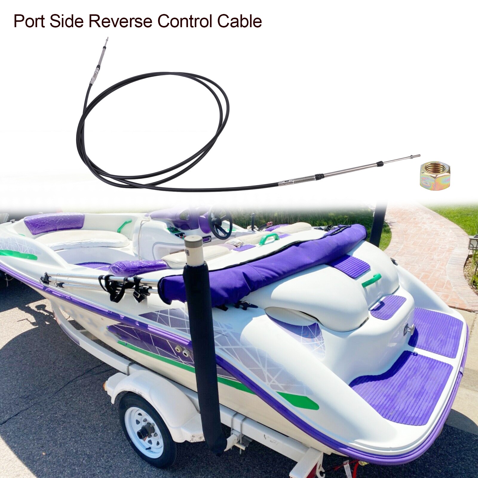 LEFT REVERSE CABLE 271000627, 27-2171L FOR SEA‑DOO SPEEDSTER 1996‑1997 JET BOAT