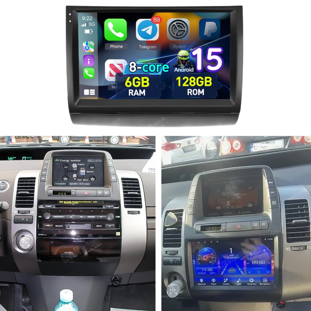 6+128G For 2003-2009 Toyota Prius Android 15 Car Radio GPS Navi BT Apple Carplay