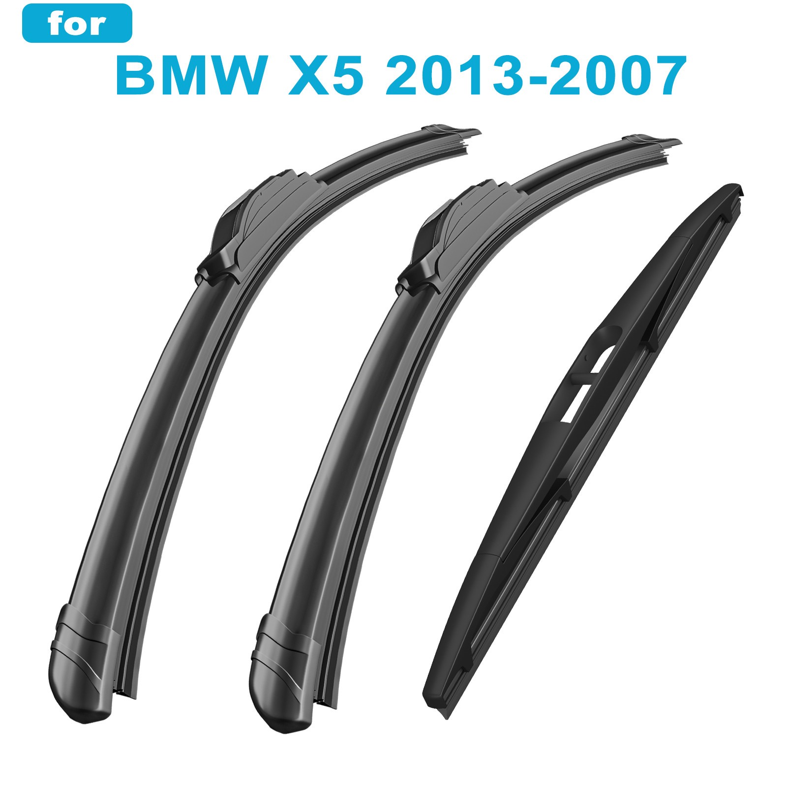 For BMW X5 2013‑2007 Front and Rear Windshield Wiper Blades All-season Set of 3 For BMW X5 2013‑2007 Front and Rear Windshield Wiper Blades All-season Set of 3