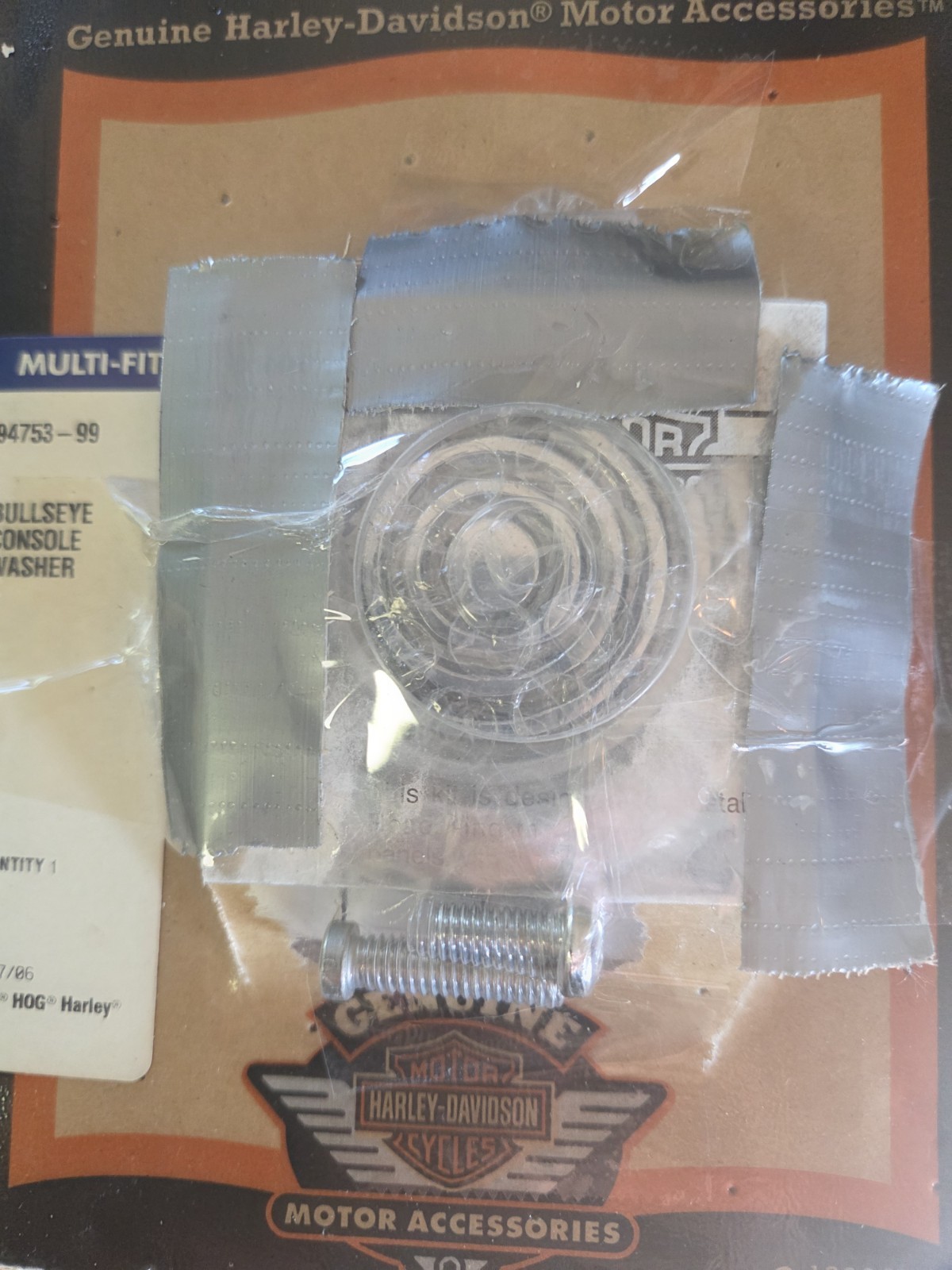 NOS Harley Chrome Bullseye Console Washer Kit 94753-99 Road King Softail OEM NOS Harley Chrome Bullseye Console Washer Kit 94753-99 Road King Softail OEM
