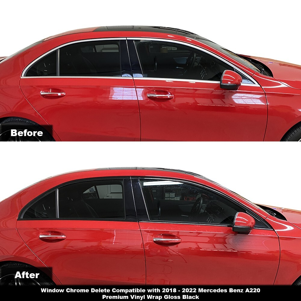 Crux Moto Window Chrome Blackout Kit for 2018 – 2022 Mercedes Benz A220