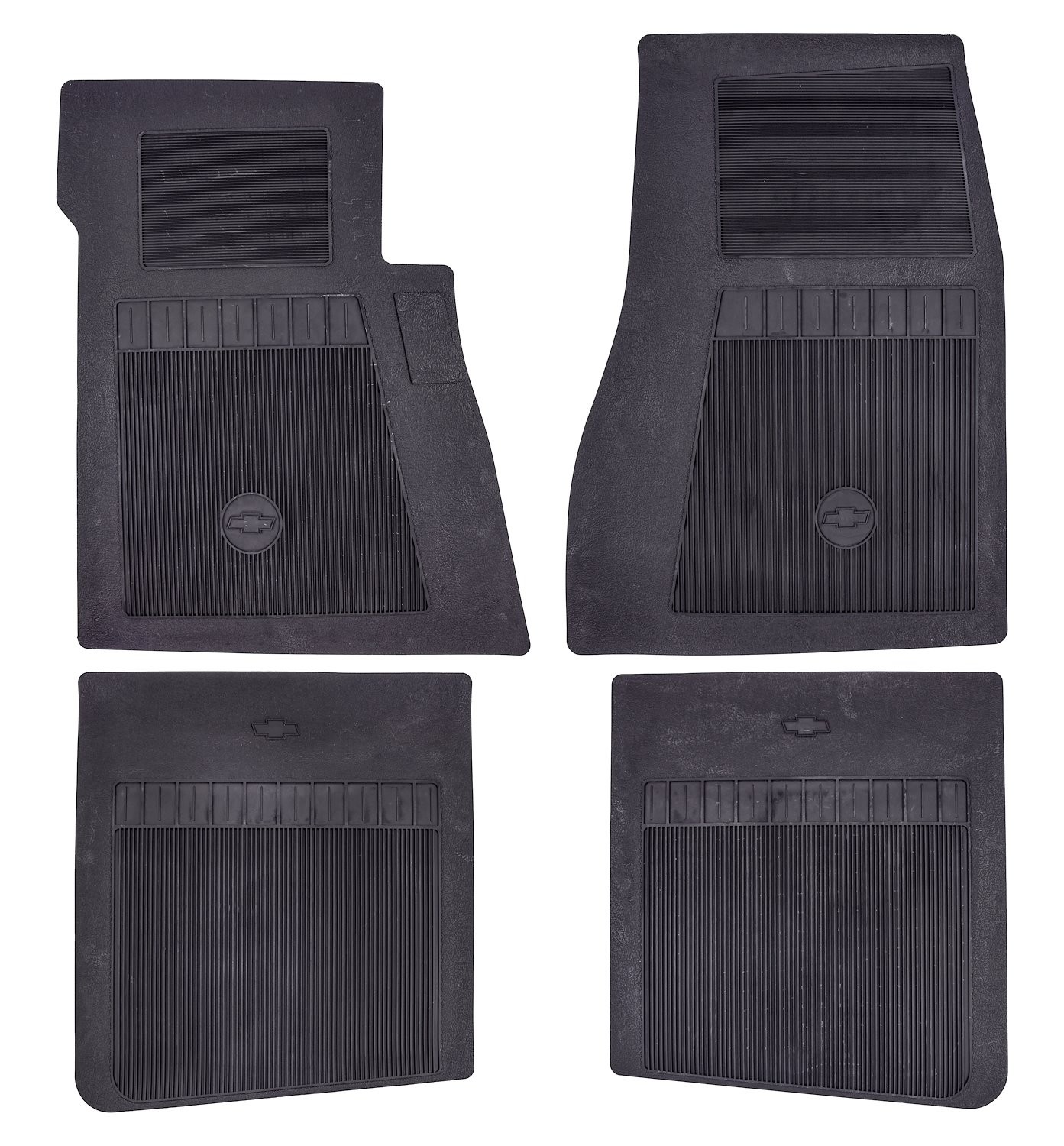 JEGS Black Rubber Floor Mats Fits Select 1967-1981 Chevrolet Models
