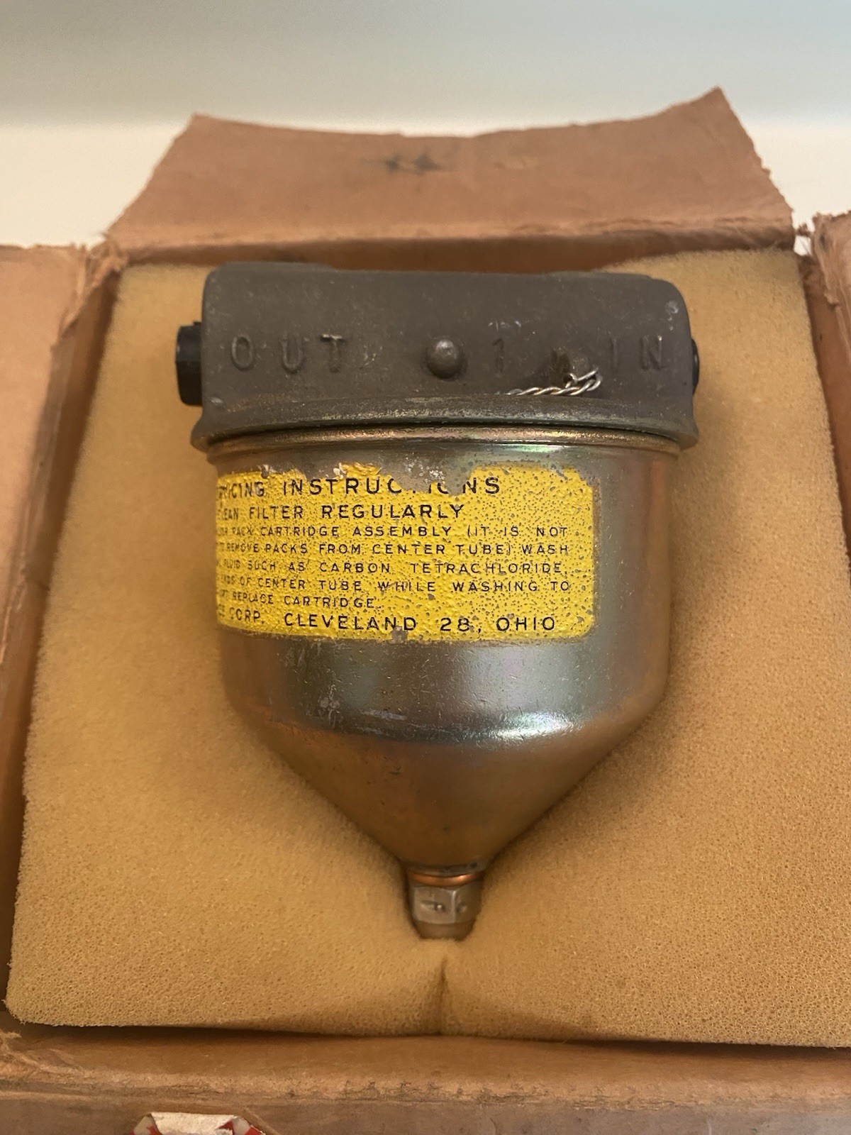 Bell Model 47 Helicopter Oil Filter Assy For Franklin 6V Series Engines, NOS