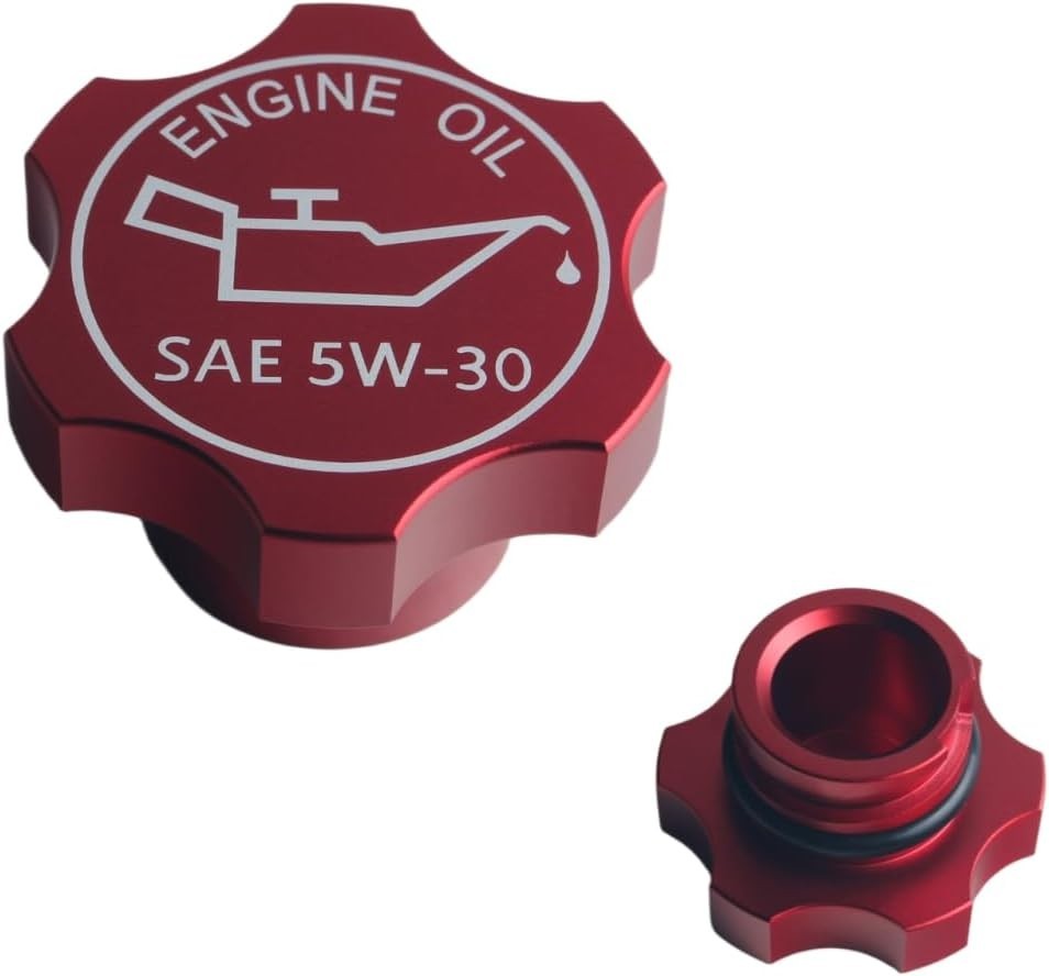 DEWHEL Aluminum Engine Oil Filler Cap Red Compatible with GM 1992-2018 