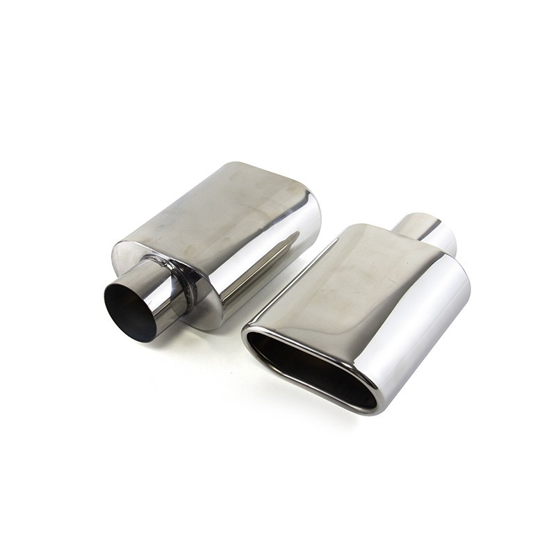 2 Pieces Stainless Steel Exhaust Tip Rolled Oval Slant 2.5 2 Pieces Stainless Steel Exhaust Tip Rolled Oval Slant 2.5