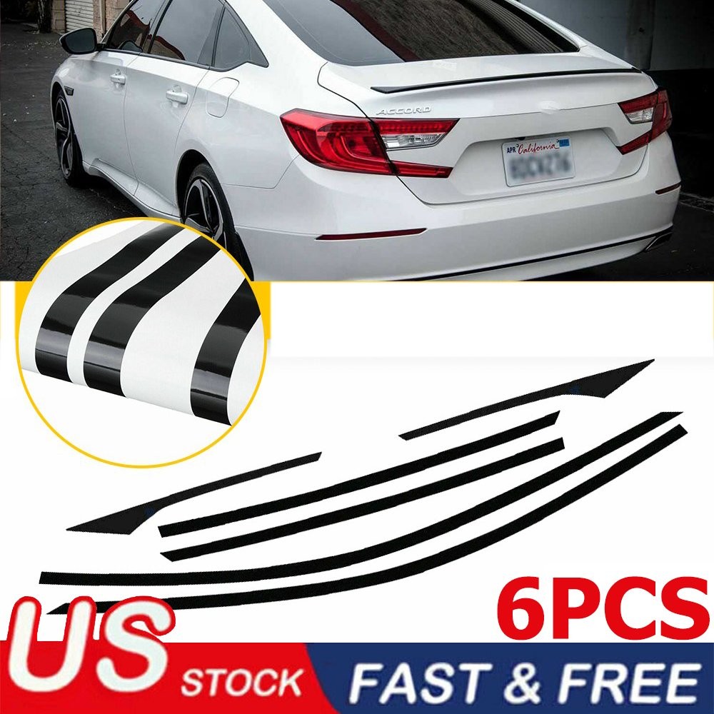 6x Glossy Black Chrome Delete Blackout Window Trims For Honda Accord 2018-2022