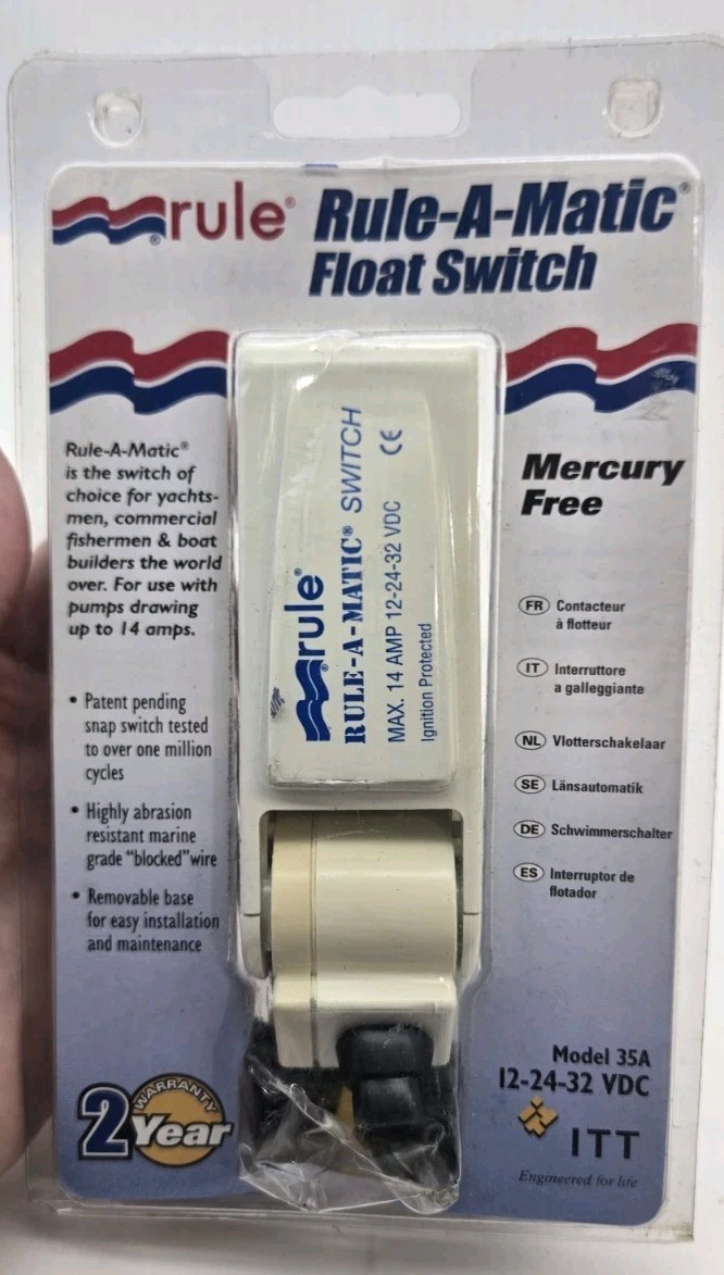 BRAND NEW Rule-A-Matic Float Switch Model 35A  12-24-32 VDC Marine Boat (122)