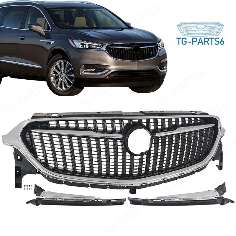 Fit 2018-2021 Buick Enclave Front Upper Bumper Grille Chrome Mesh Black 84739632 Fit 2018-2021 Buick Enclave Front Upper Bumper Grille Chrome Mesh Black 84739632