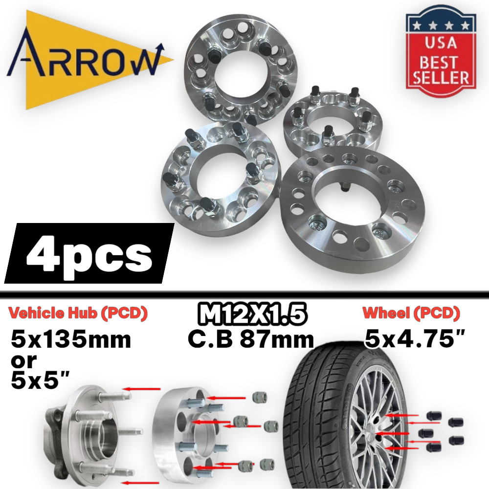 4PC 5x135 to 5x4.75\