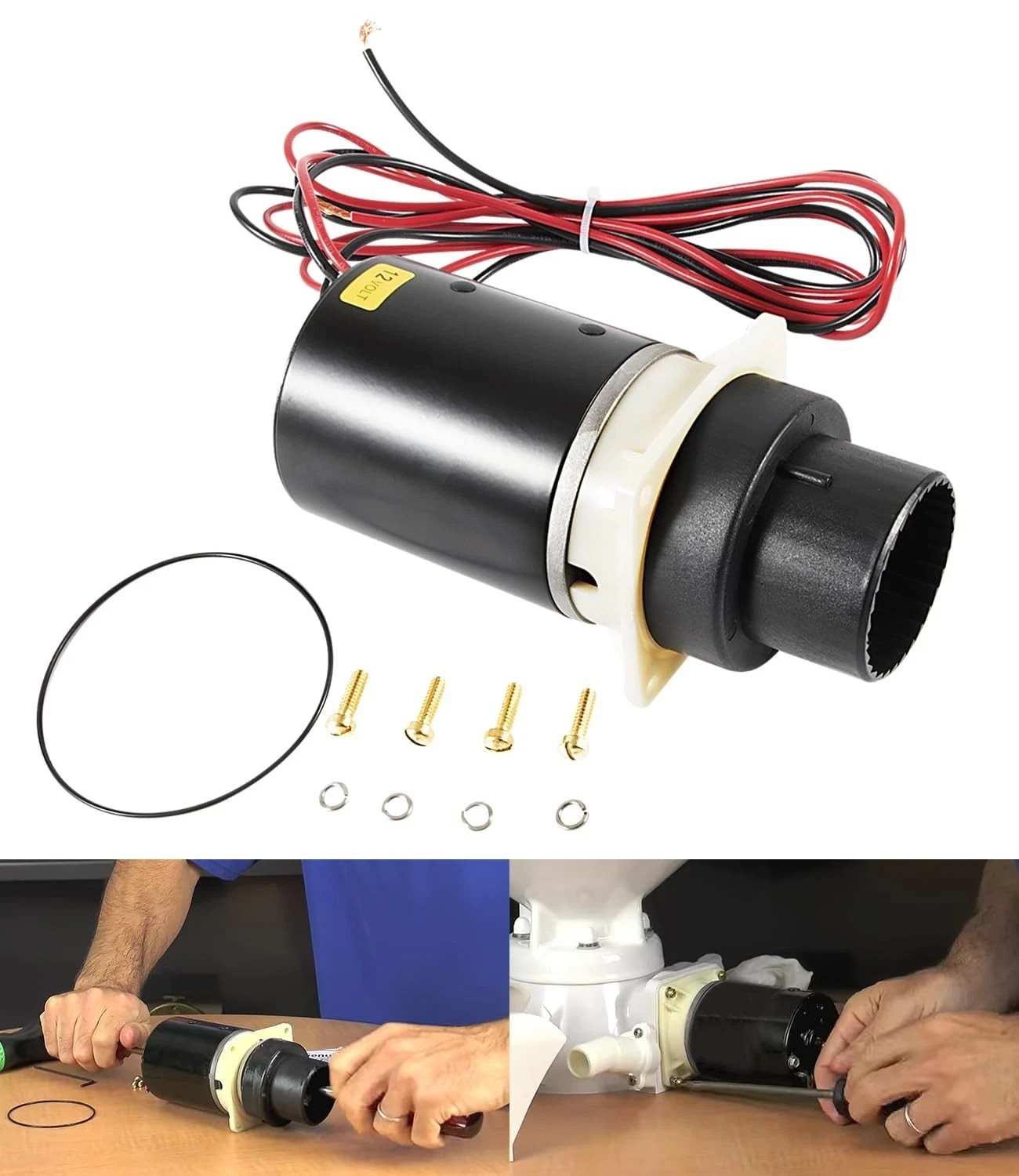 Replace for Jabsco 37072-0092 Marine Designer Quiet Flush Marine Toilet Pump