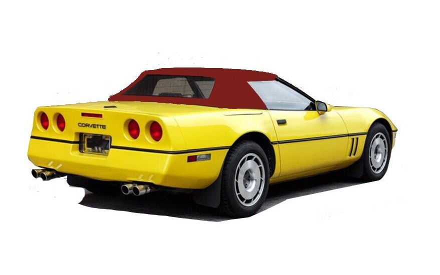 Fits Chevy Corvette 1986-93 Convertible Soft Top W/ Plastic Window BURGUNDY
