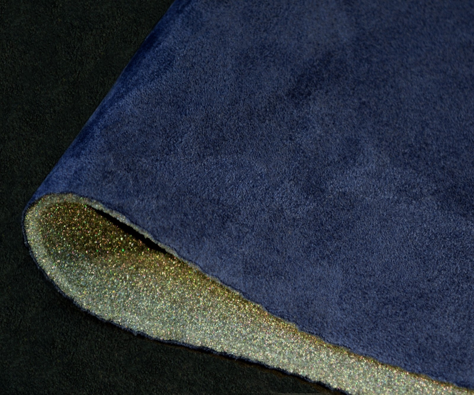 Dark Navy Blue Suede Foam Backed Headliner Fabric Car Interior Lining 108\
