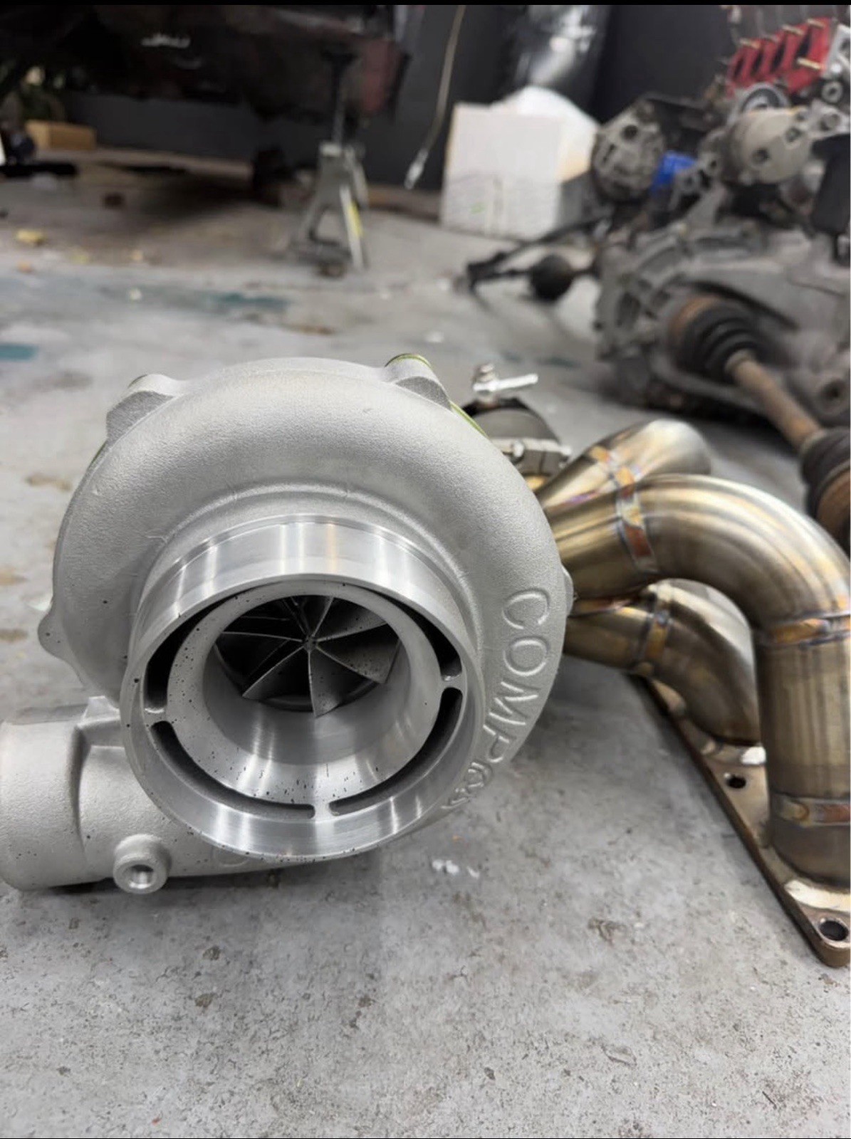 Oil Less Turbo CTR3081S-5858 .63 A/R T3 Flange 3inch Vbanded DischargeFlange Oil Less Turbo CTR3081S-5858 .63 A/R T3 Flange 3inch Vbanded DischargeFlange