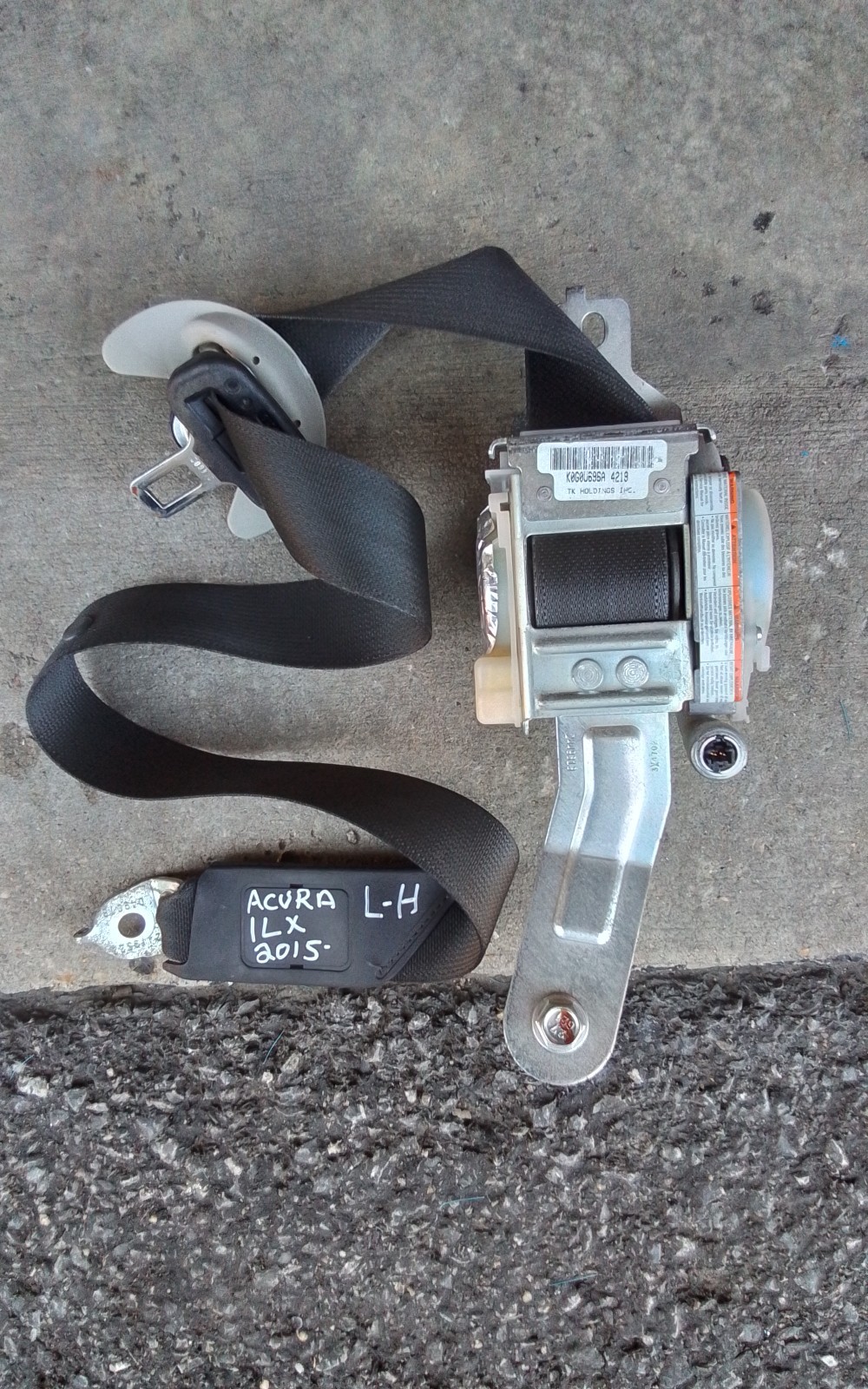 Acura ILX Seatbelt Front Driver Side 2015 Black Color