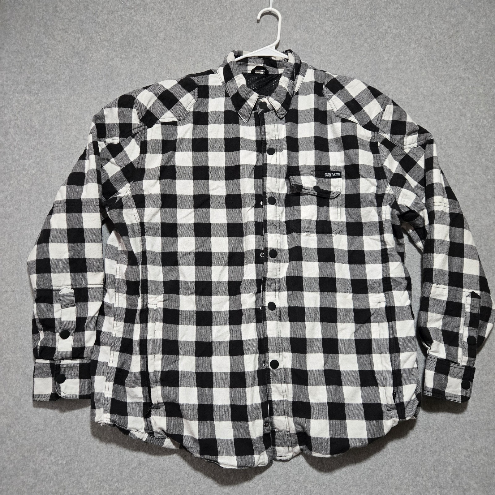 Street & Steel Jacket Men 3XL Flannel Vault Armor Aramid Padded Biker Full Zip Street & Steel Jacket Men 3XL Flannel Vault Armor Aramid Padded Biker Full Zip