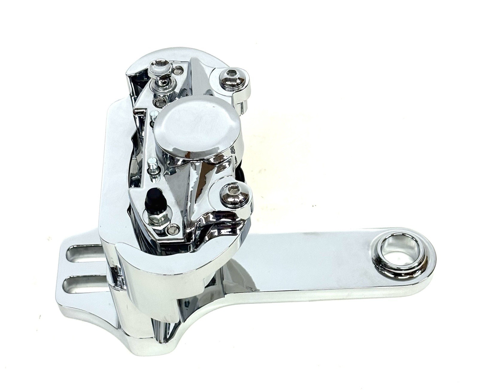 BREMBO CHROME PULLEY BRAKE CALIPER & BRACKET HELLBOUND STEEL WIDE TIRE CHOPPER