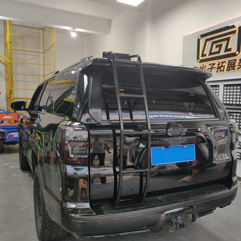 Black Rear Hatch Ladder for Toyota 4Runner 2010-2024 Premium Aluminum Alloy