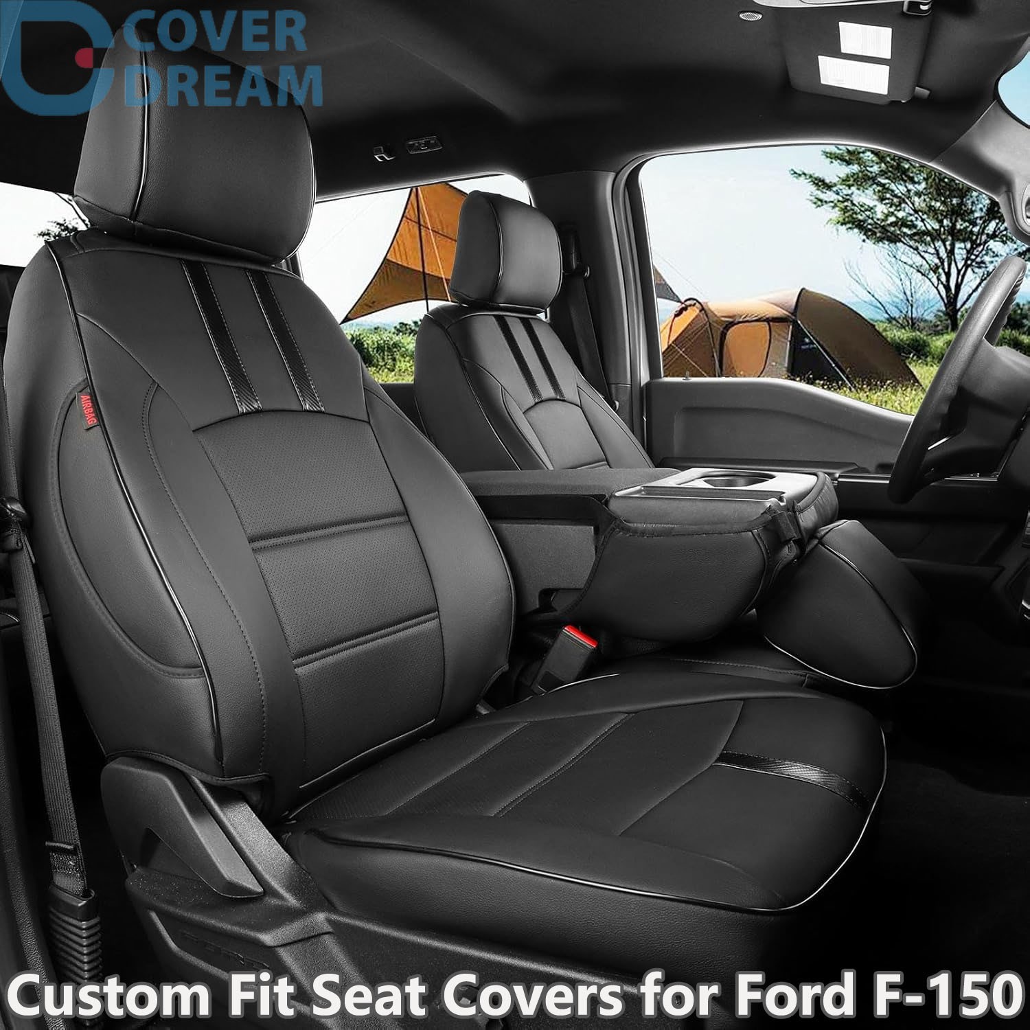 coverdream F150 Seat Covers Full Set For 2015-2022 Ford F-150 F-250 F-350 XL XLT