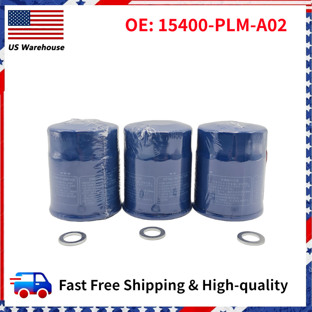 3Pcs Honda OEM Oil Filters With Drain Plug Washer 15400-PLM-A02 New Sealed 3Pcs Honda OEM Oil Filters With Drain Plug Washer 15400-PLM-A02 New Sealed